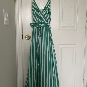 Gianni bini midi striped sleeveless dress with pockets